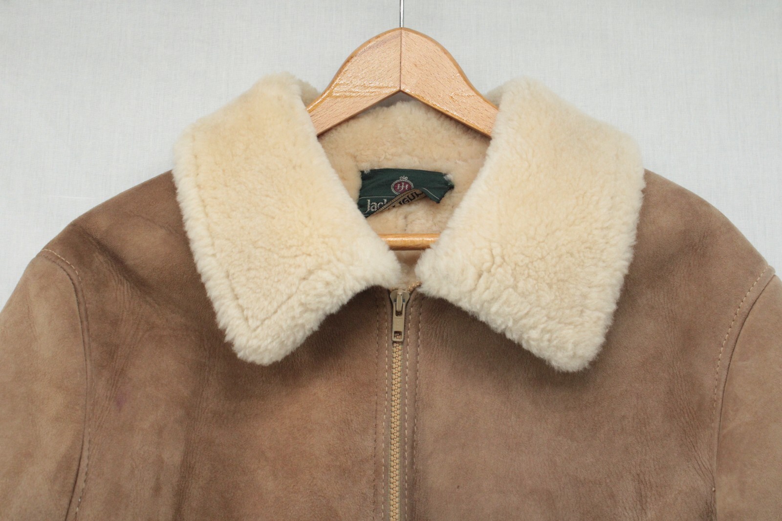 VTG Sheepskin Shearling Suede Coat Jack Henry Yellowstone Cabincore Men L 42 Tan