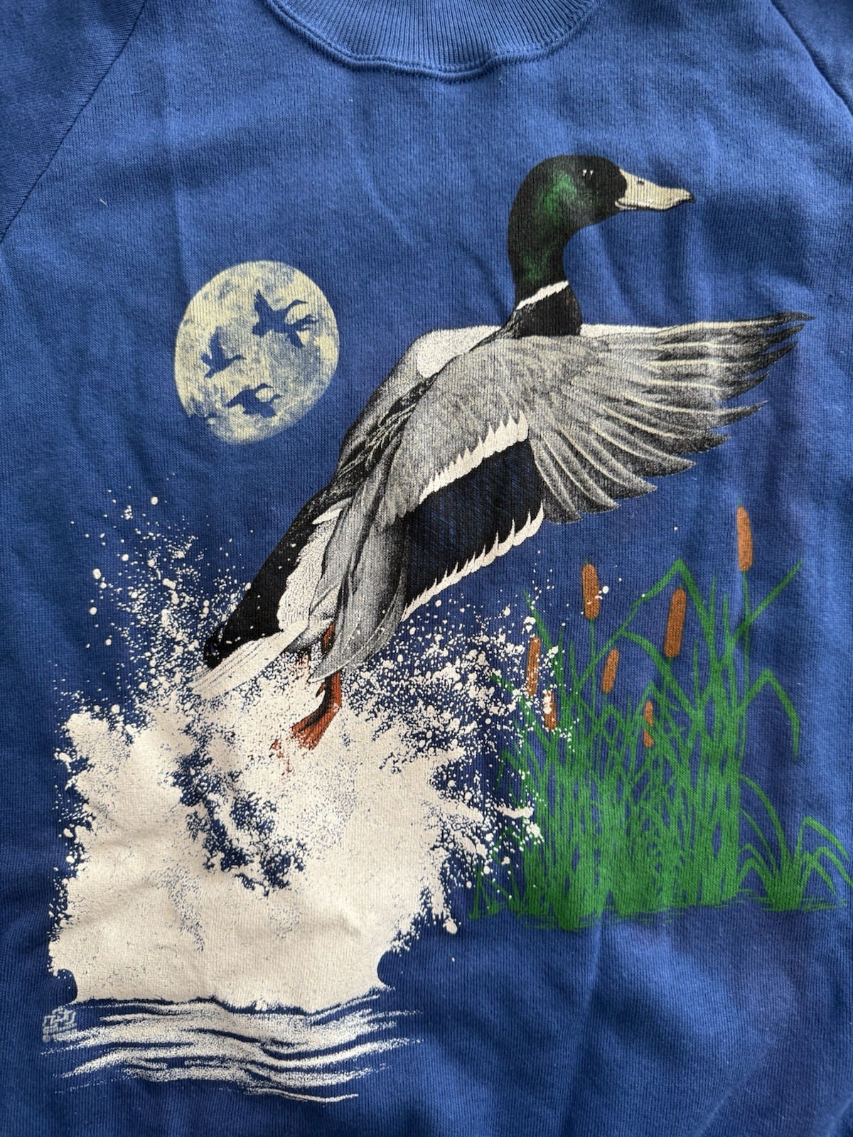 Vintage Jerzees USA Duck Scene Crewneck Dead Stock W/ Tags Painted Graphic NOS