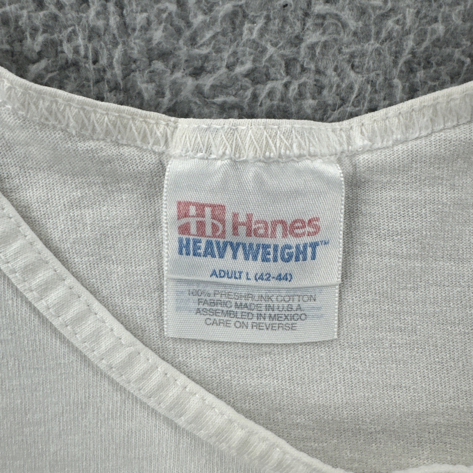 Vintage Hanes Men’s L White Sleeveless Shirt 101 KUFO the Edge Of Rock Radio Tee