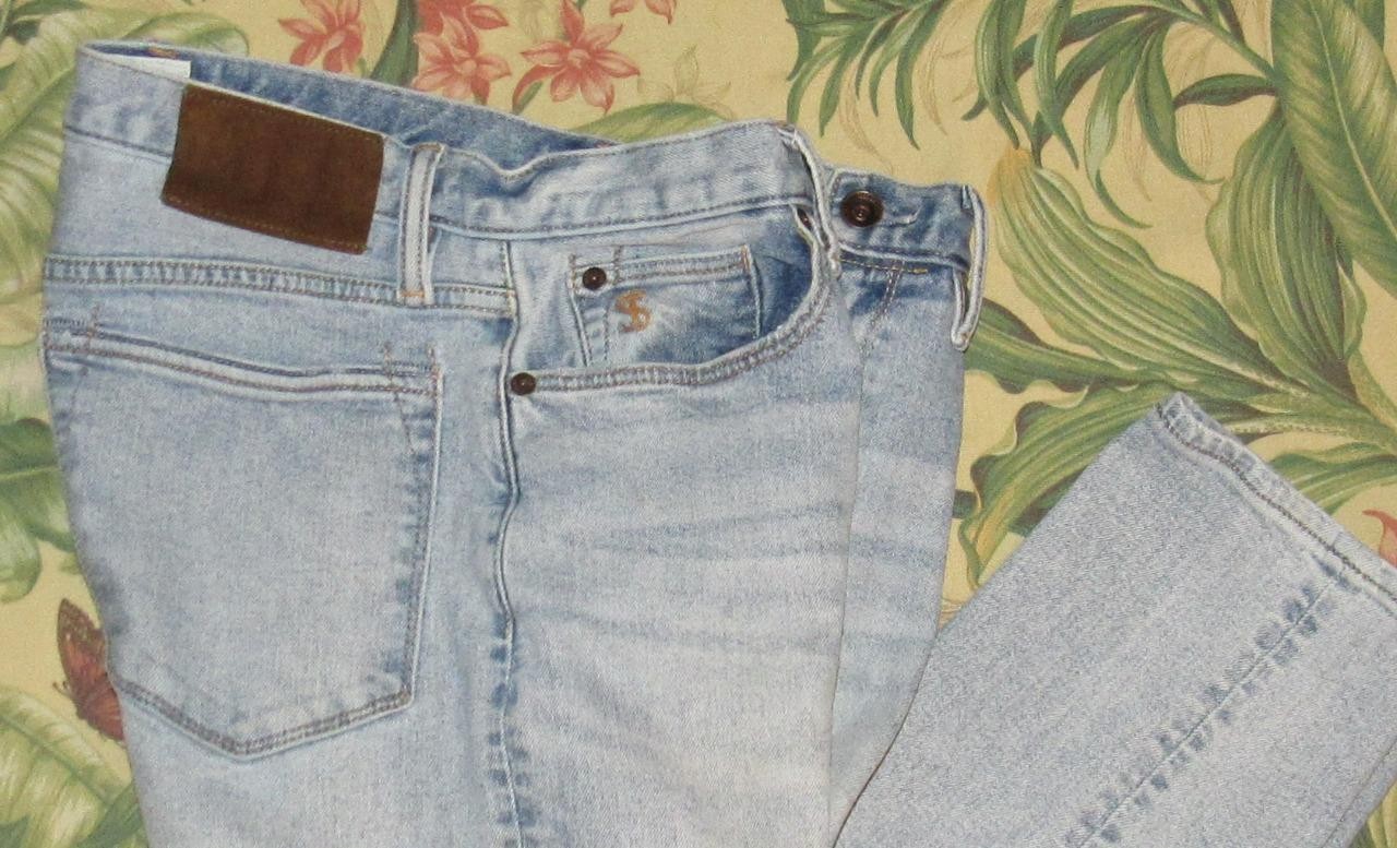TODD SNYDER Light Wash Stretch 5 Pocket Denim Jeans Slim Fit 31 x 30