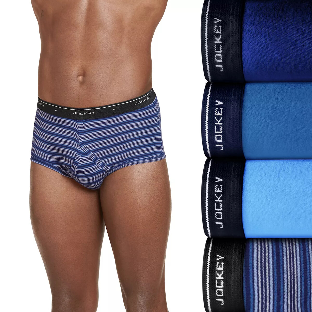 Men’s Jockey Underwear 4-pack Classic Knit Full-Rise Briefs/Blue