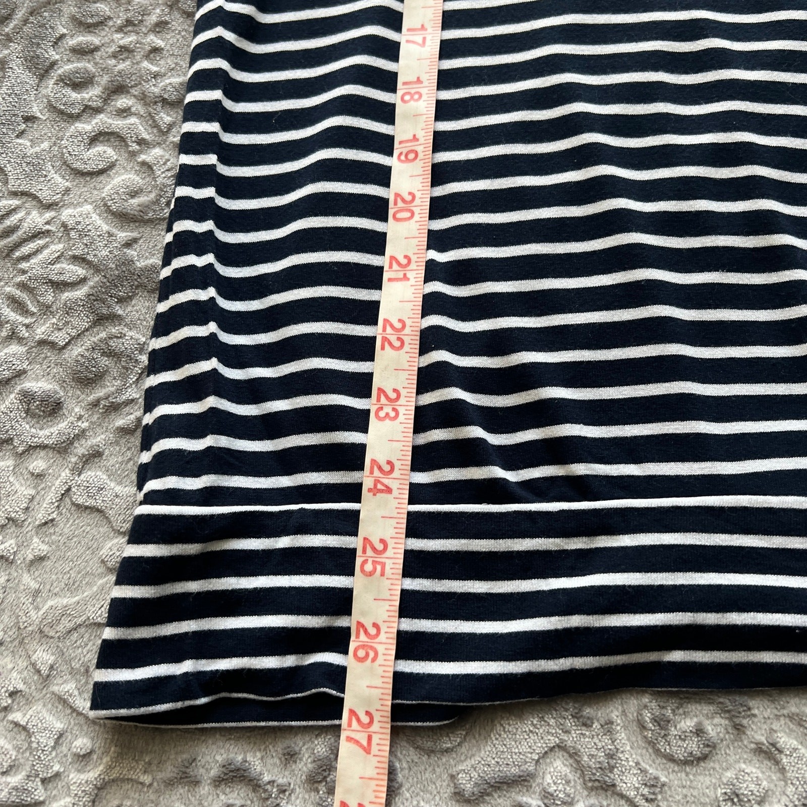Old Navy Gray Black Stripe Boatneck Tee Medium
