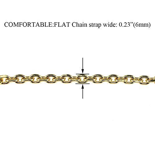 HAHIYO Mini Pochette Purse Chain Strap Thin Wide YellowGold 7.9 Inches Length