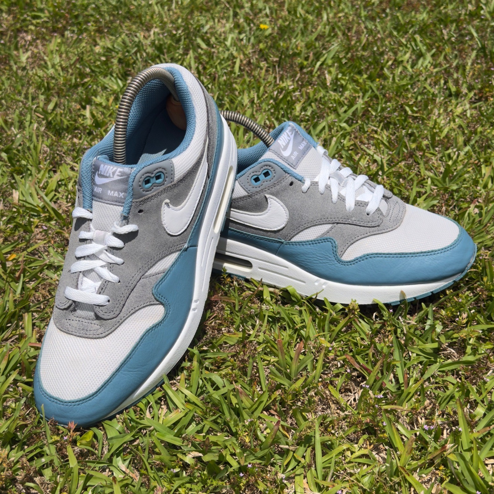 Nike Air Max 1 SC Noise Aqua Grey White Blue Sneakers FB9660-001 Mens 9.5