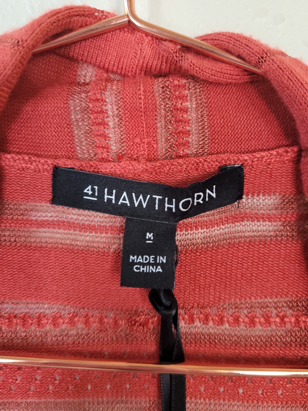 New 41 HAWTHORN M Stripe Open Front Textured Cardigan Women