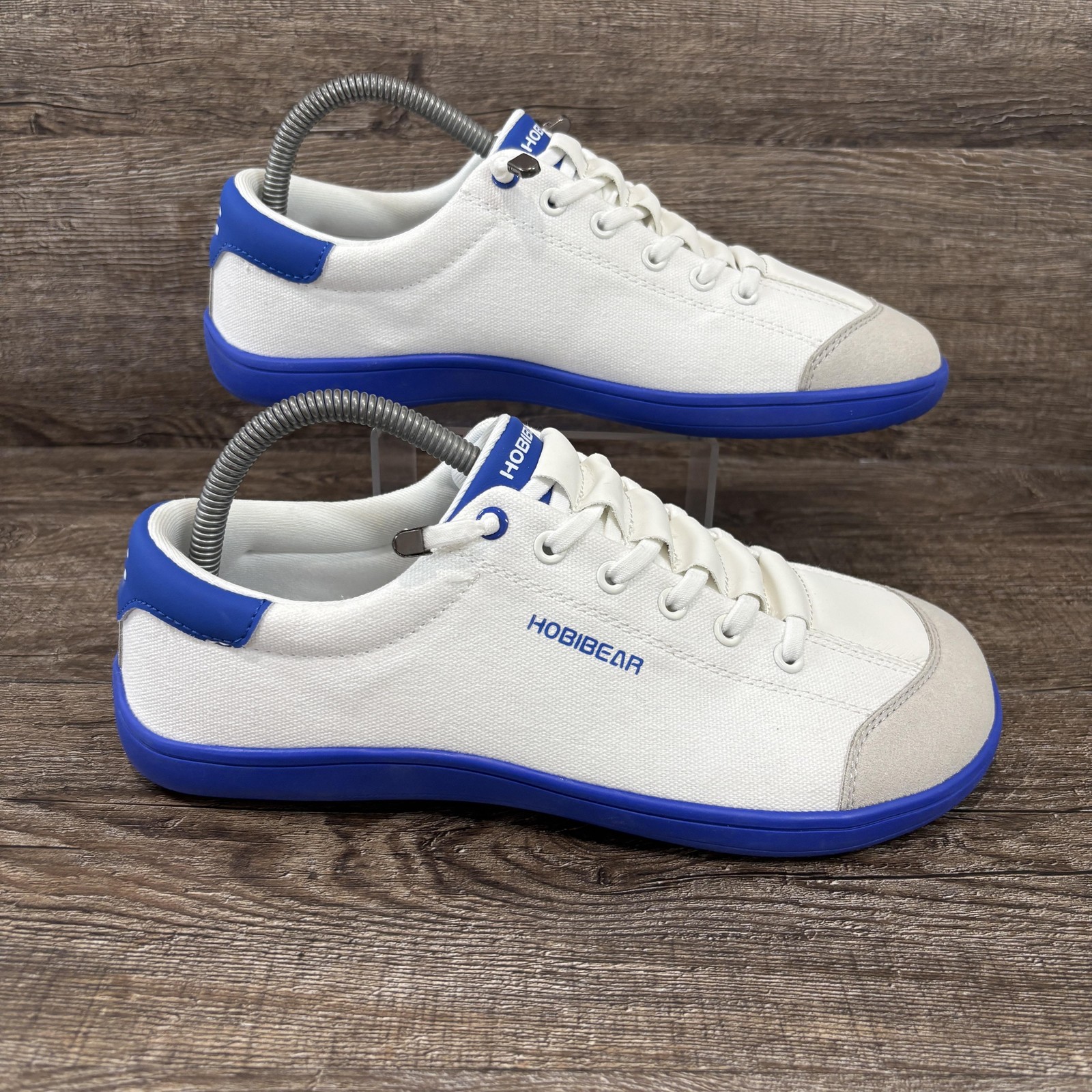 HOBIBEAR Shoes Men’s 7 Women’s 9.5 White Blue Canvas Sneakers Kids Minimalist
