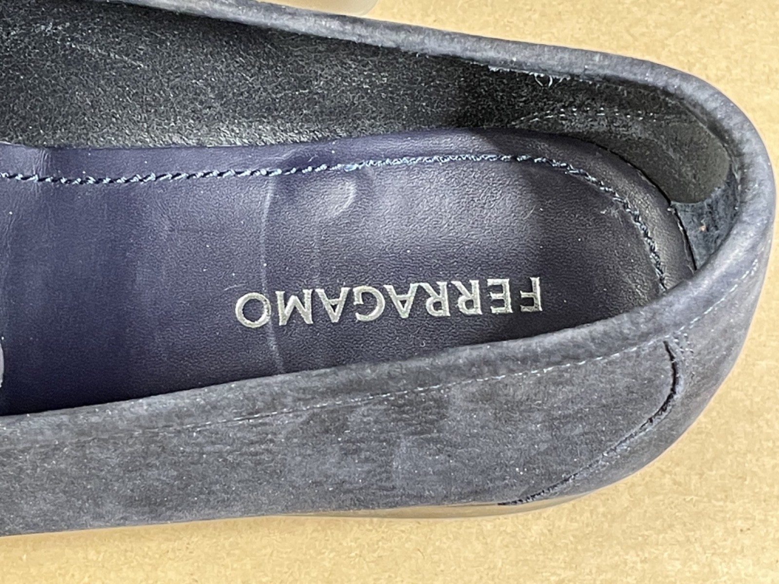 Salvatore Ferragamo Grandioso Double Gancio Bit Loafer Navy Suede Mens 11 EE