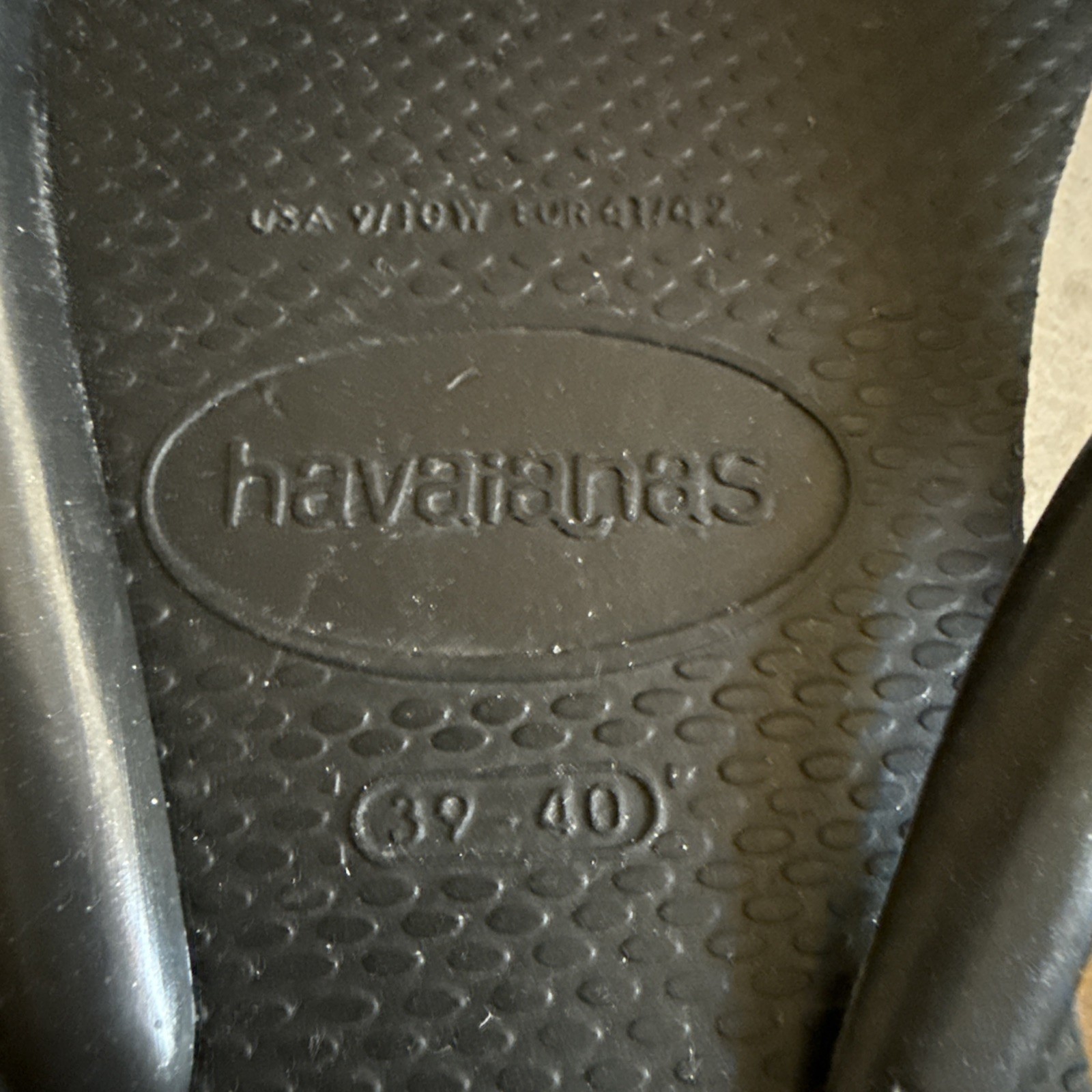 Havaianas Slim Black Classic Flip Flops 39/40 – Preowned Excellent Very Clean