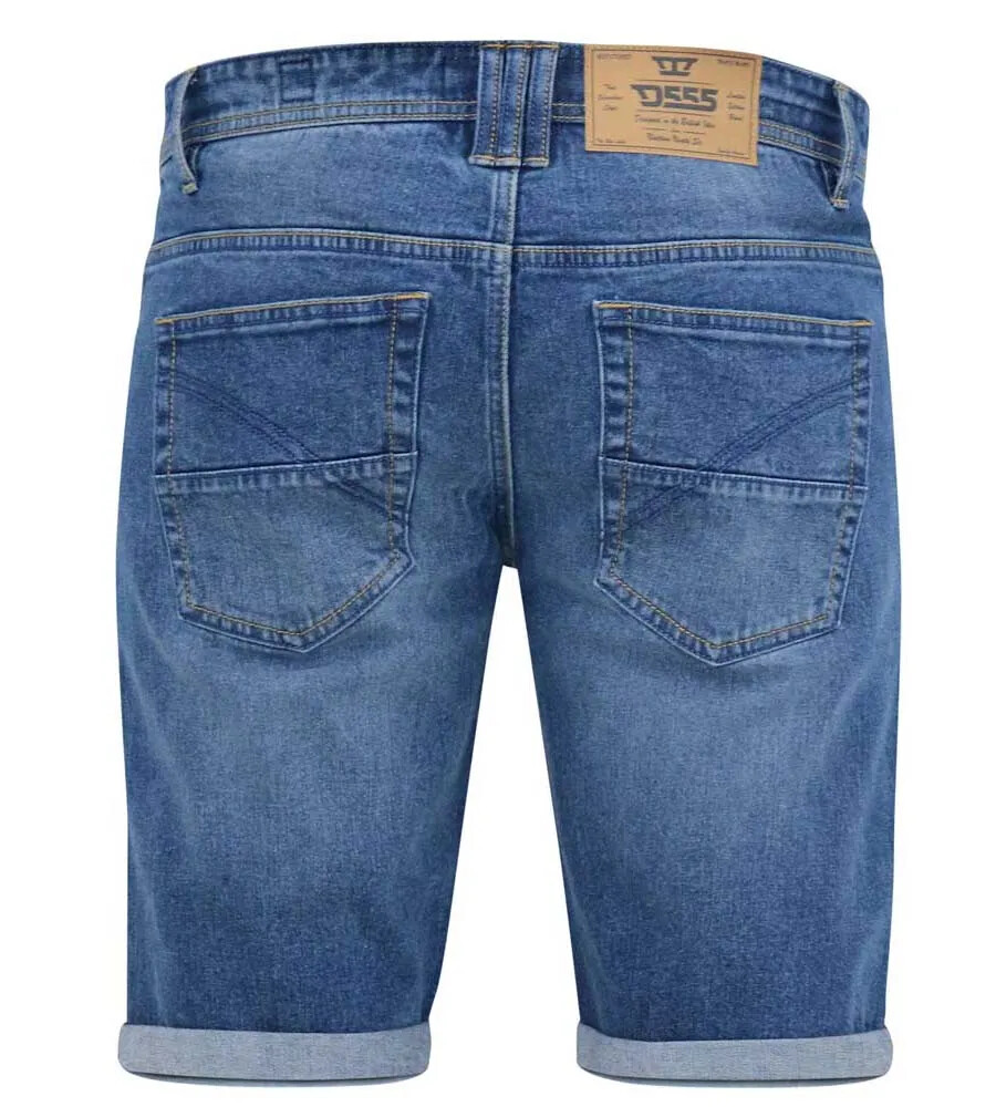 D555 Duke Mens Blue Stretch Denim Shorts 30″ 32″ 34″ 36″ 38″ 40″ (201504-R)