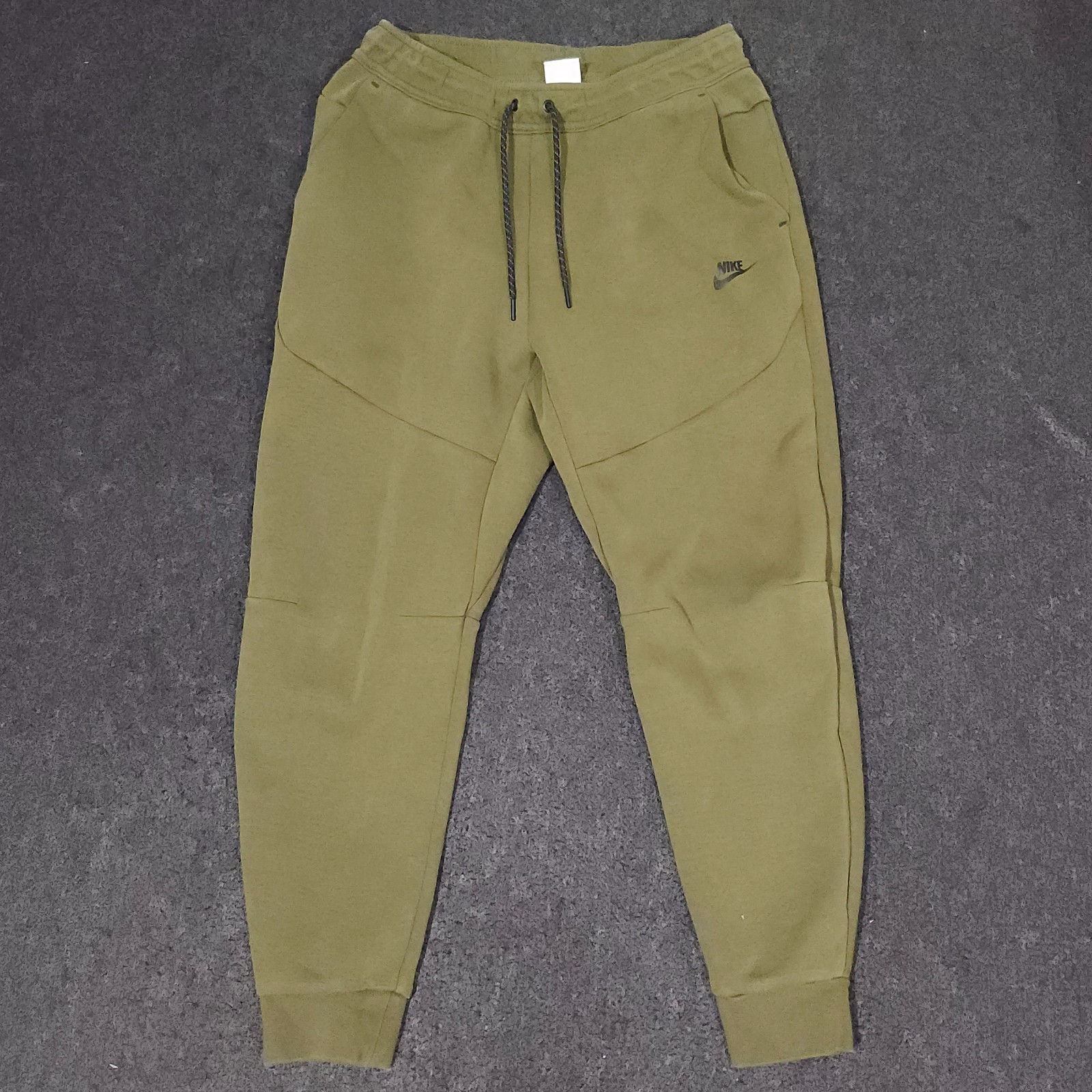 Nike Tech Fleece Jogger Sweatpants Mens Medium Olive Green Drawstring Sportswear