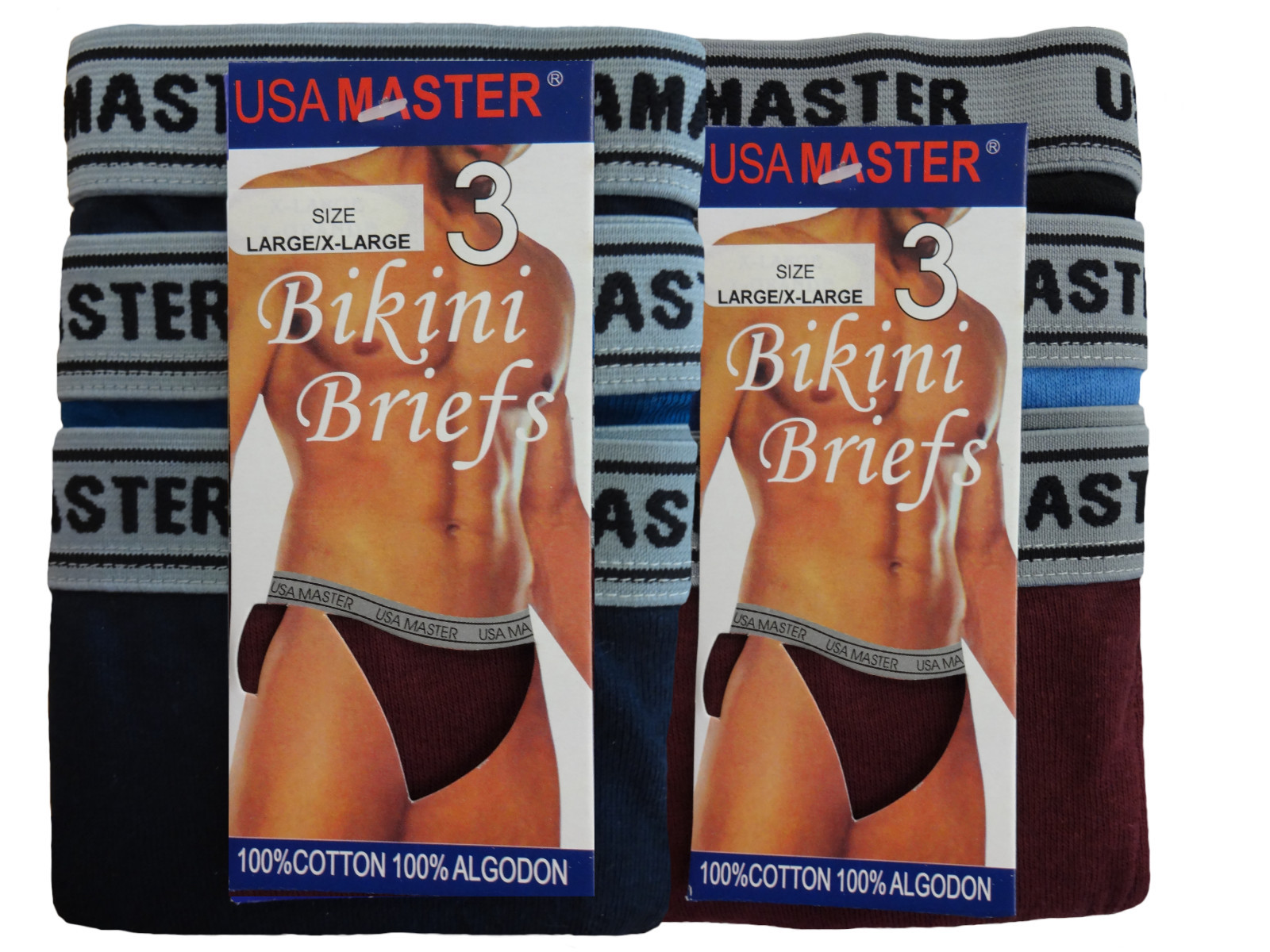 6 PACK MEN’S BRIEF BIKINI 100% BREATHABLE COTTON SEXY UNDERWEAR SIZE XL 36-38