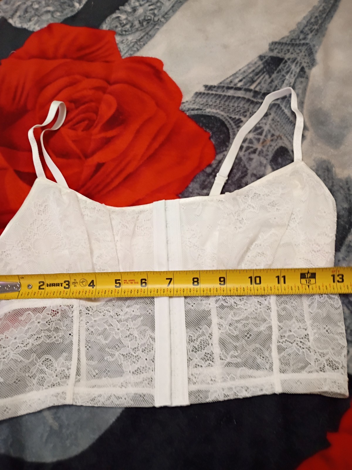 White Floral’Lace Bustier Top