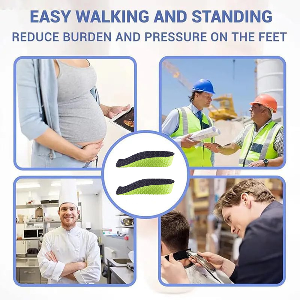 Universal Height Increase Insoles Pad Invisible Shoe Lifts Inserts Elastic Shock