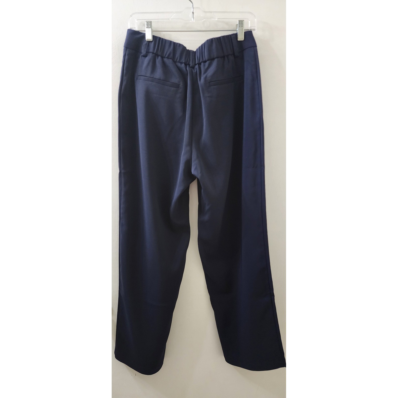 Quince Ultra-Stretch Ponte Wide Leg Pants Navy Blue High Rise Trousers Size 10