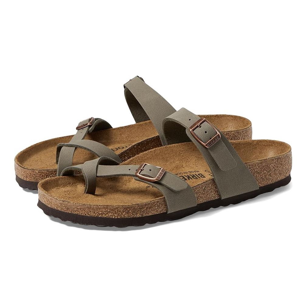 Birkenstock Mayari Stone Classic Birkibuc Cork Two-Strap Sandals Women’s Shoes