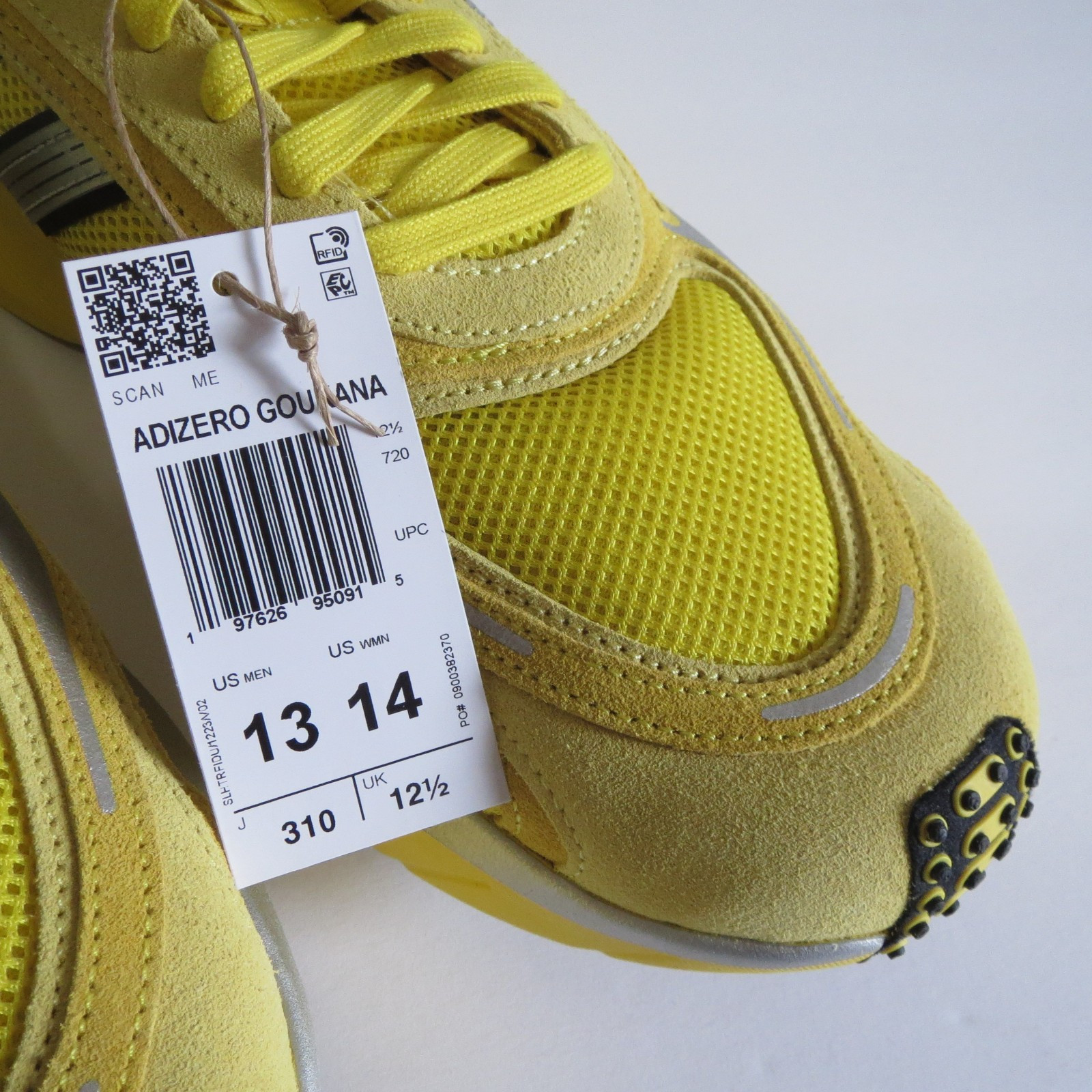 adidas Adizero Goukana Yellow Core Black Men’s Size 13 JP7177 Chunky Runner NWT
