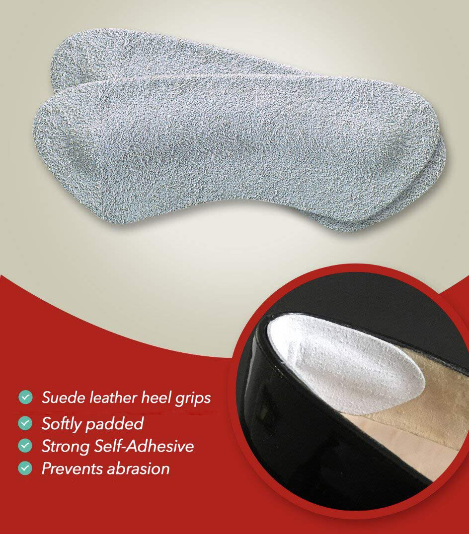 Suede Leather Heel Grip Self-Adhesive Stop Slipping Shoe Liner Cushion Pads Soft