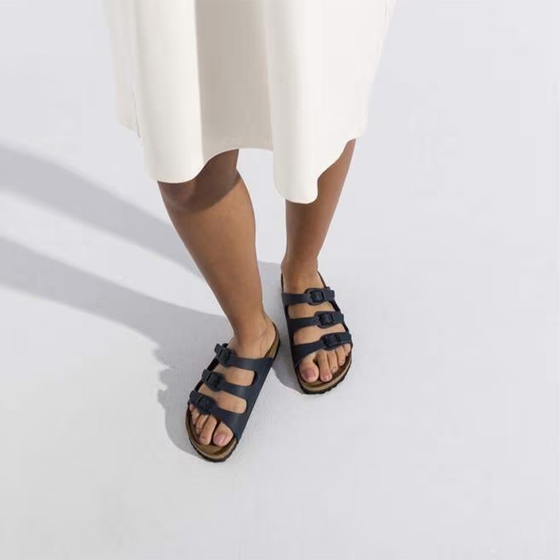 Birkenstock Florida Blue Birko-Flor Women’s Sandals Soft Footbed Wide Size