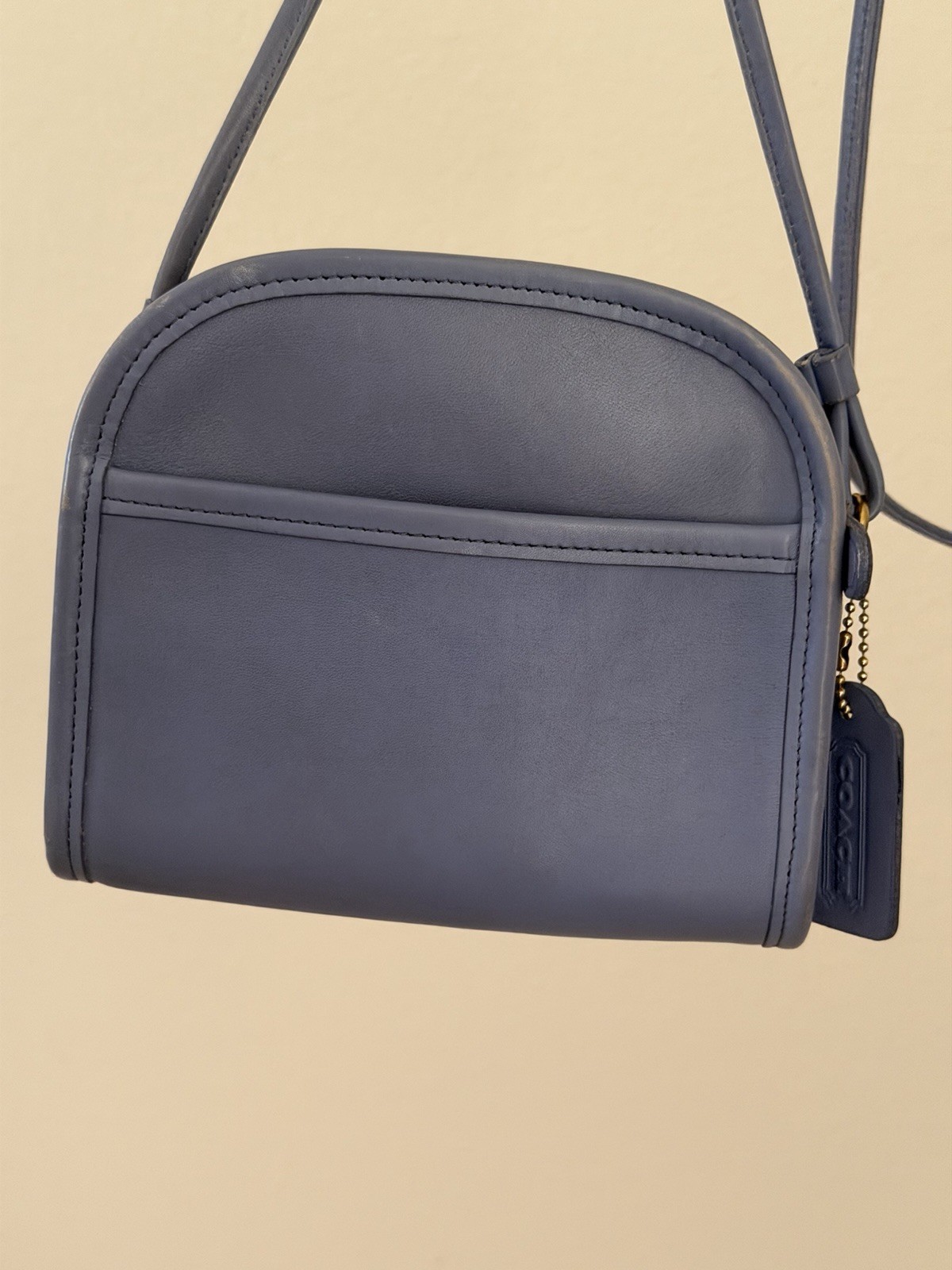COACH VINTAGE PERIWINKLE BLUE ABBIE ZIP CROSSBODY BAG USA 9017 90’S