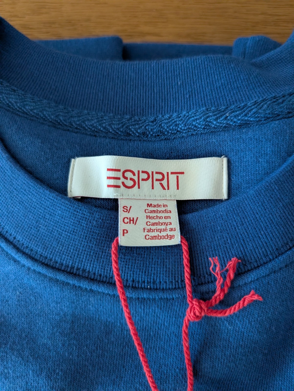 NWT ESPRIT Women’s Fleece Logo Crewneck Sweatshirt Blue S Small Costco