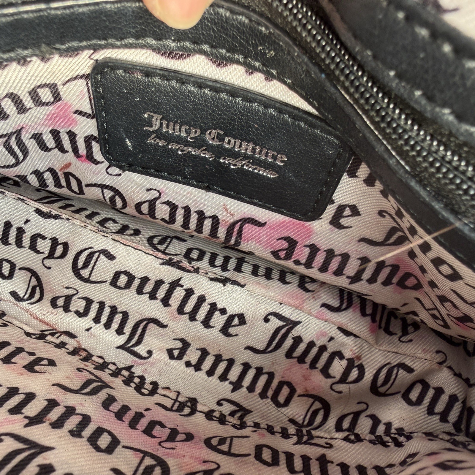 Juicy Couture Black Studded Crossbody Bag Rhinestone Logo Y2K – See Description