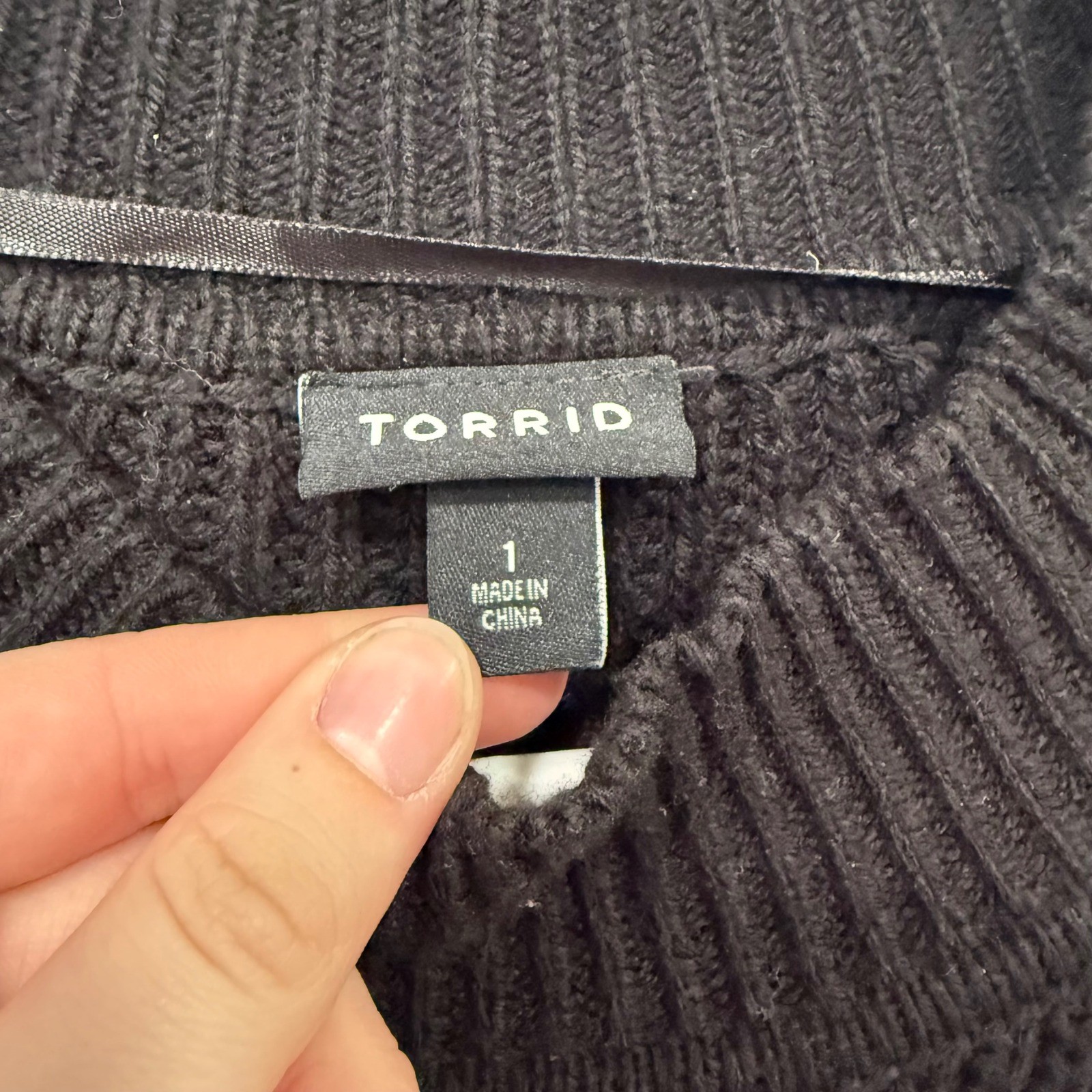 Torrid Black Shaker Stitch Sweater Dress Mock Neck Long Sleeve Plus Size 1 1X