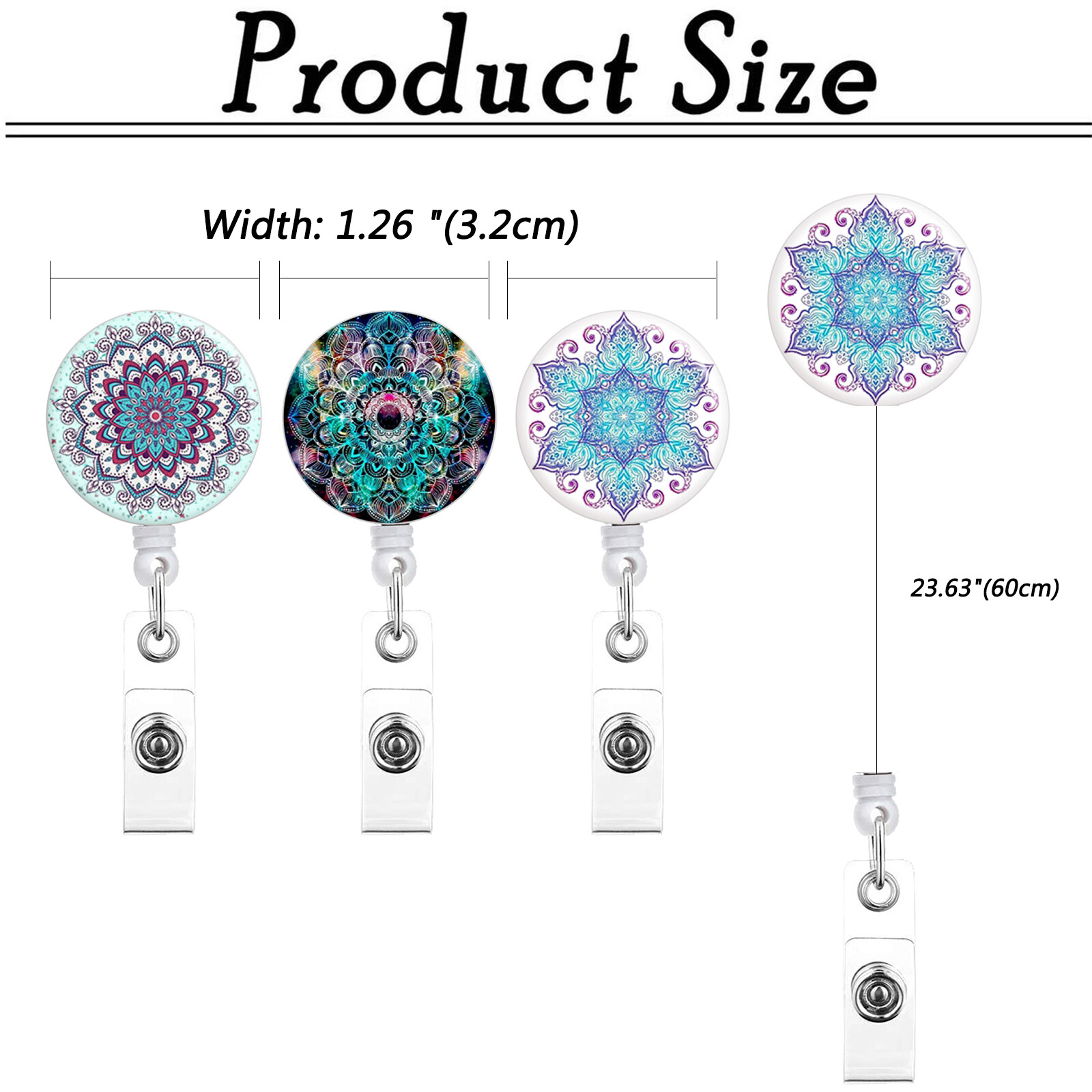 3pcs Retractable Nurse Badge Reel ID Card Holder with 360° Swivel Alligator Clip