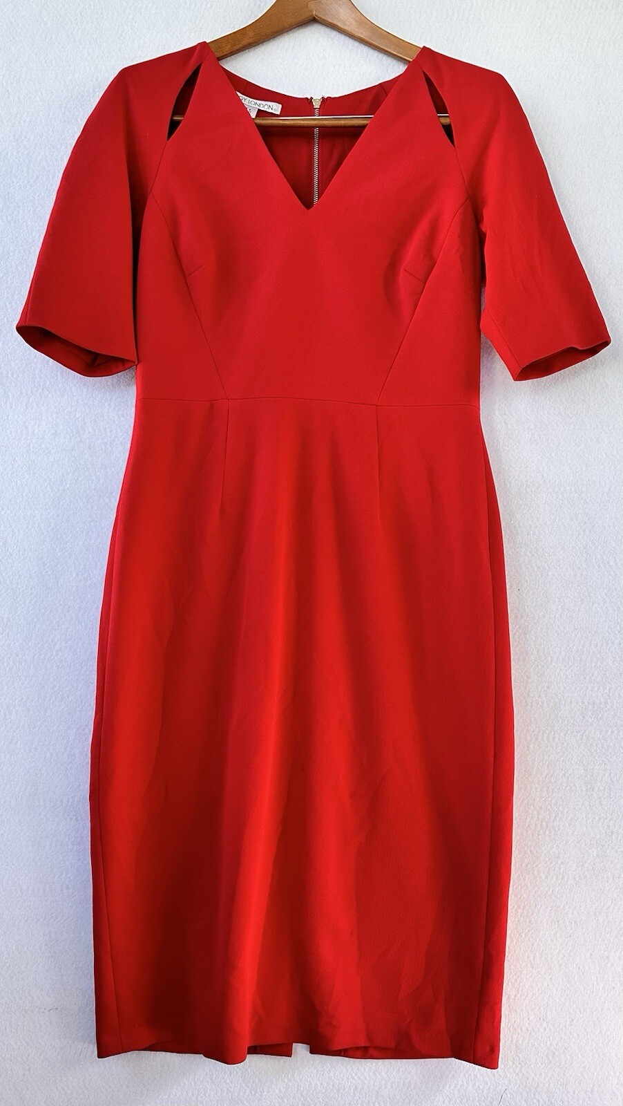 Maggy London Red Dress Retro 1940’s Cut Outs Women’s 8