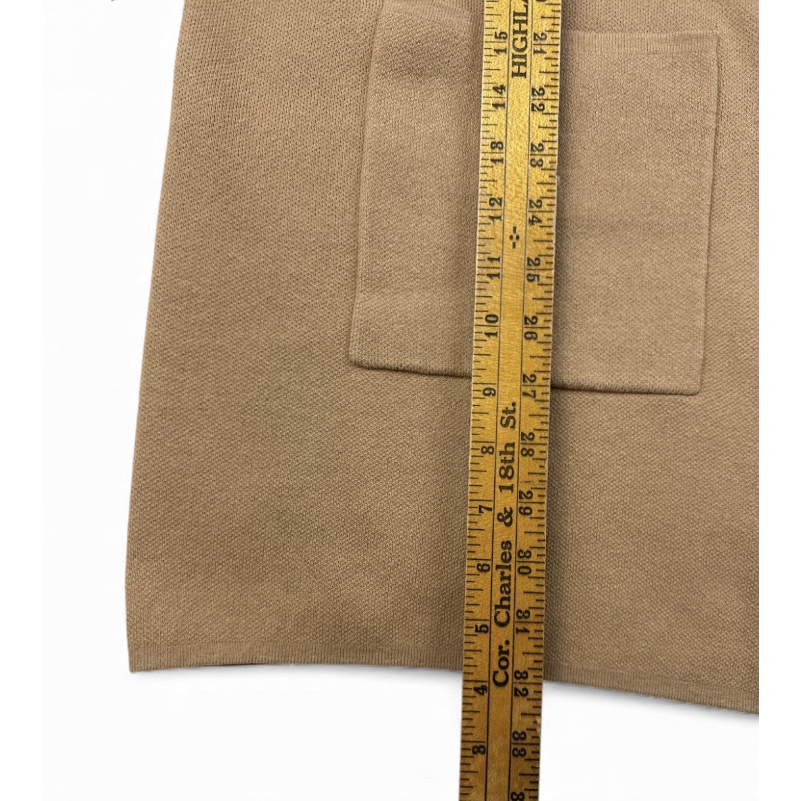 NEW Loft Pocket Cardigan Open Front Sweater Coatigan Camel Beige Womens XL