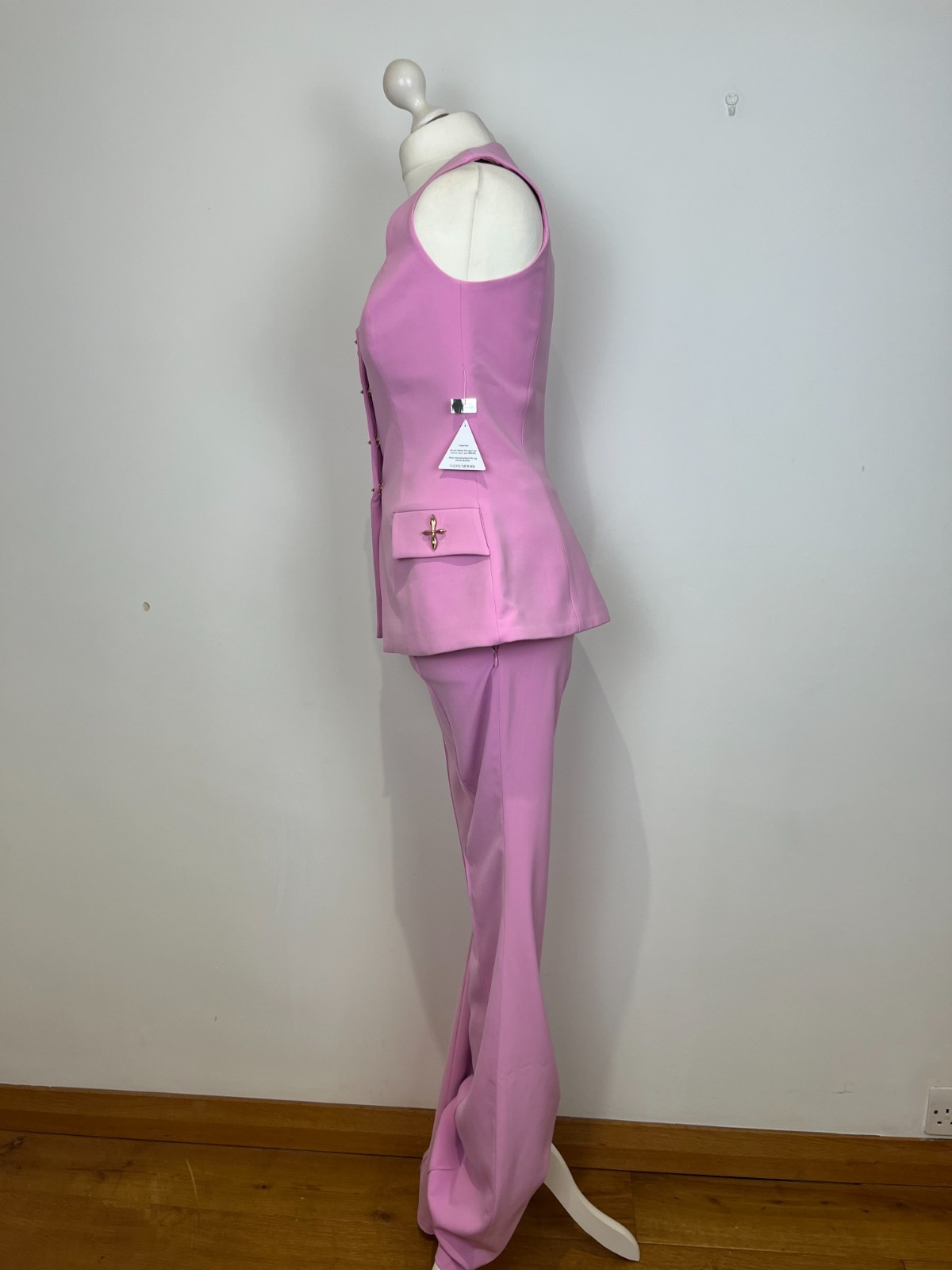 NADINE MERABI Zoe Waistcoat & Charlotte Trousers, Pink SMALL UK8 EU36 US4 RP£500