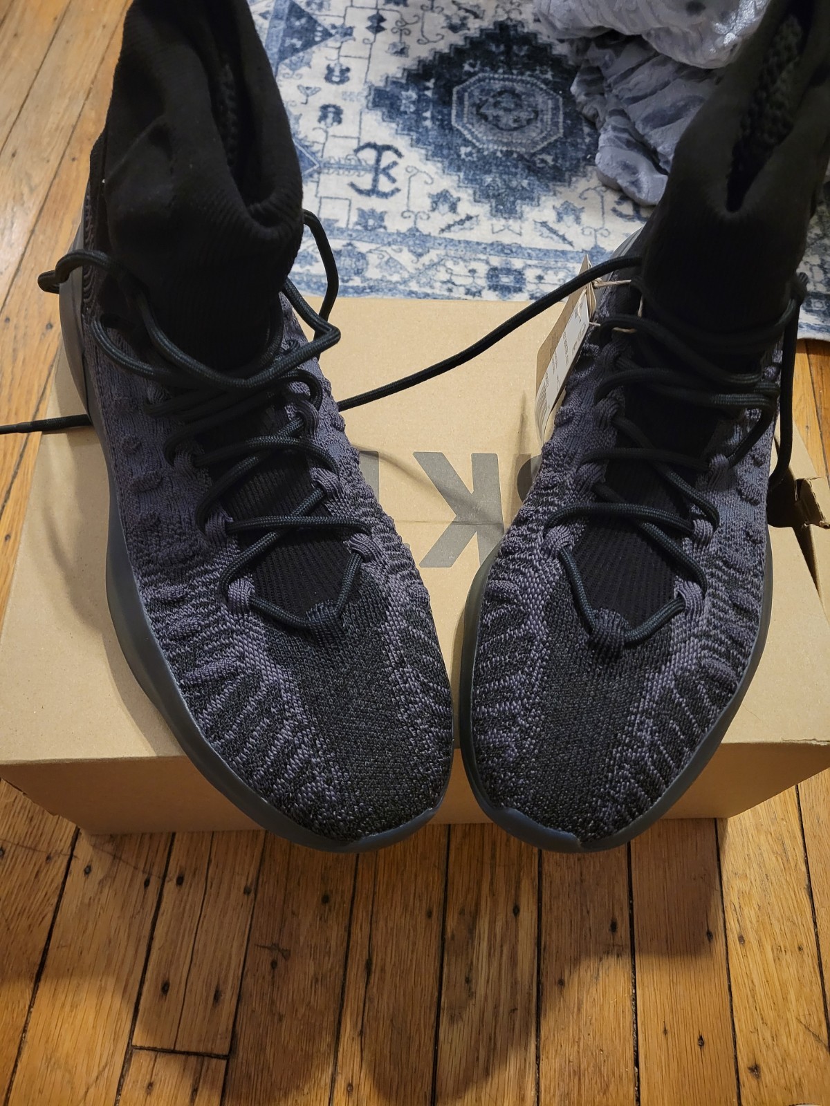 Adidas US 12 Men’s Slate Onyx Black Grey Boost – Yeezy BSKTBL Knit – HQ6762 New