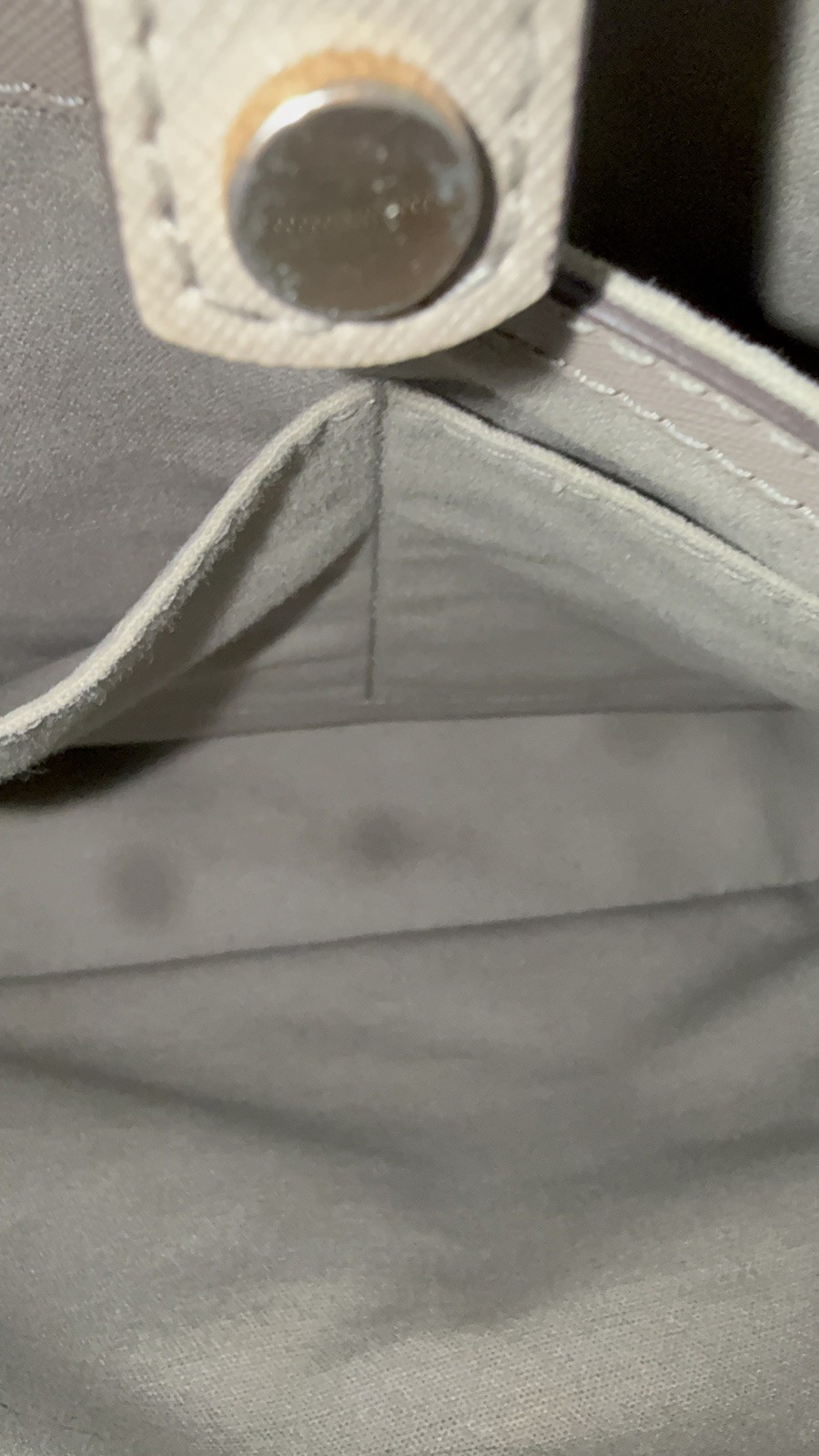 Tory Burch Robinson Small Tote Gray Heron Saffiano Leather Pre-owned