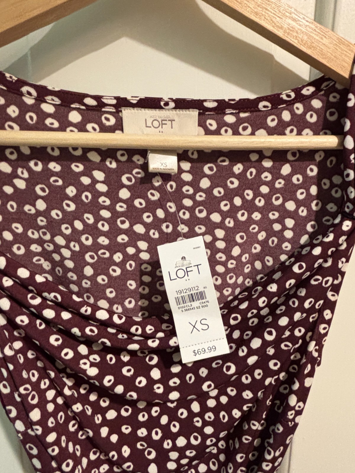 New Ann Taylor Loft maxi brown and white poka dot flowy dress (size US XS)