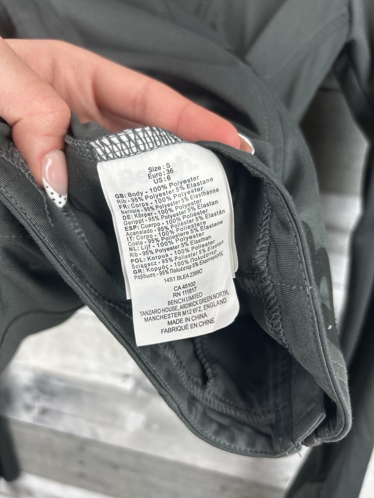 Bench. Urbanwear Women’s Small Full Zip Jacket Mock Neck Stretch Athleisure Gray