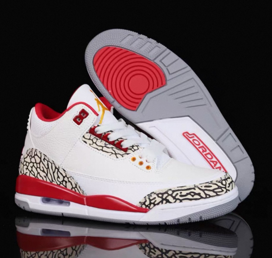 Men’s Jordan 3 “Cardinal Red” Retro Mid Top Basketball Shoes Us Size7-12