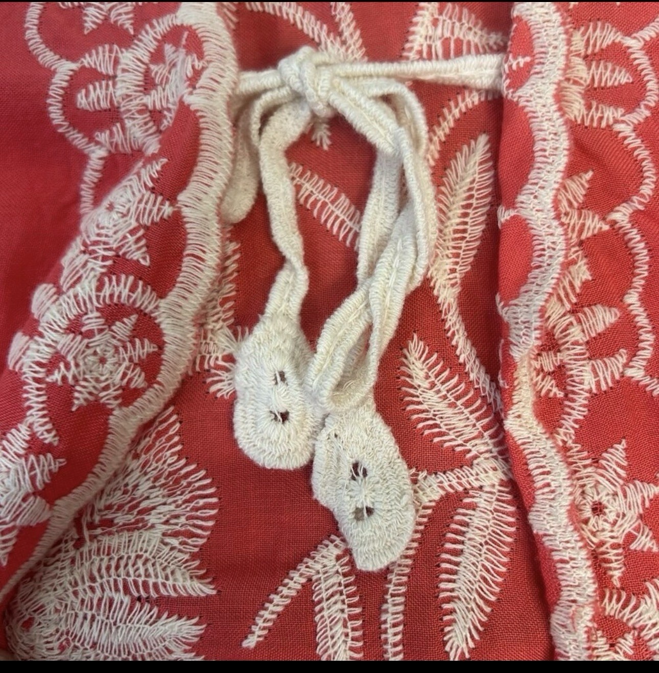 Solitaire Coral Heavily Embroidered Open Front Short Sleeve Kimono M29