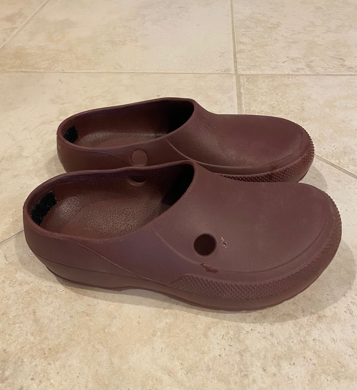 Crocs On The Clock Work Unisex Clogs Solid Brown Shoes Slip On Mules Size W6 M4