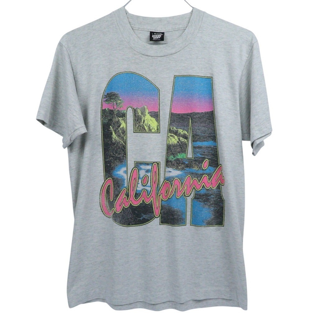 VTG 90s California Retro Sunset Beach Graphic Tee S.S. Thin USA Size M/L