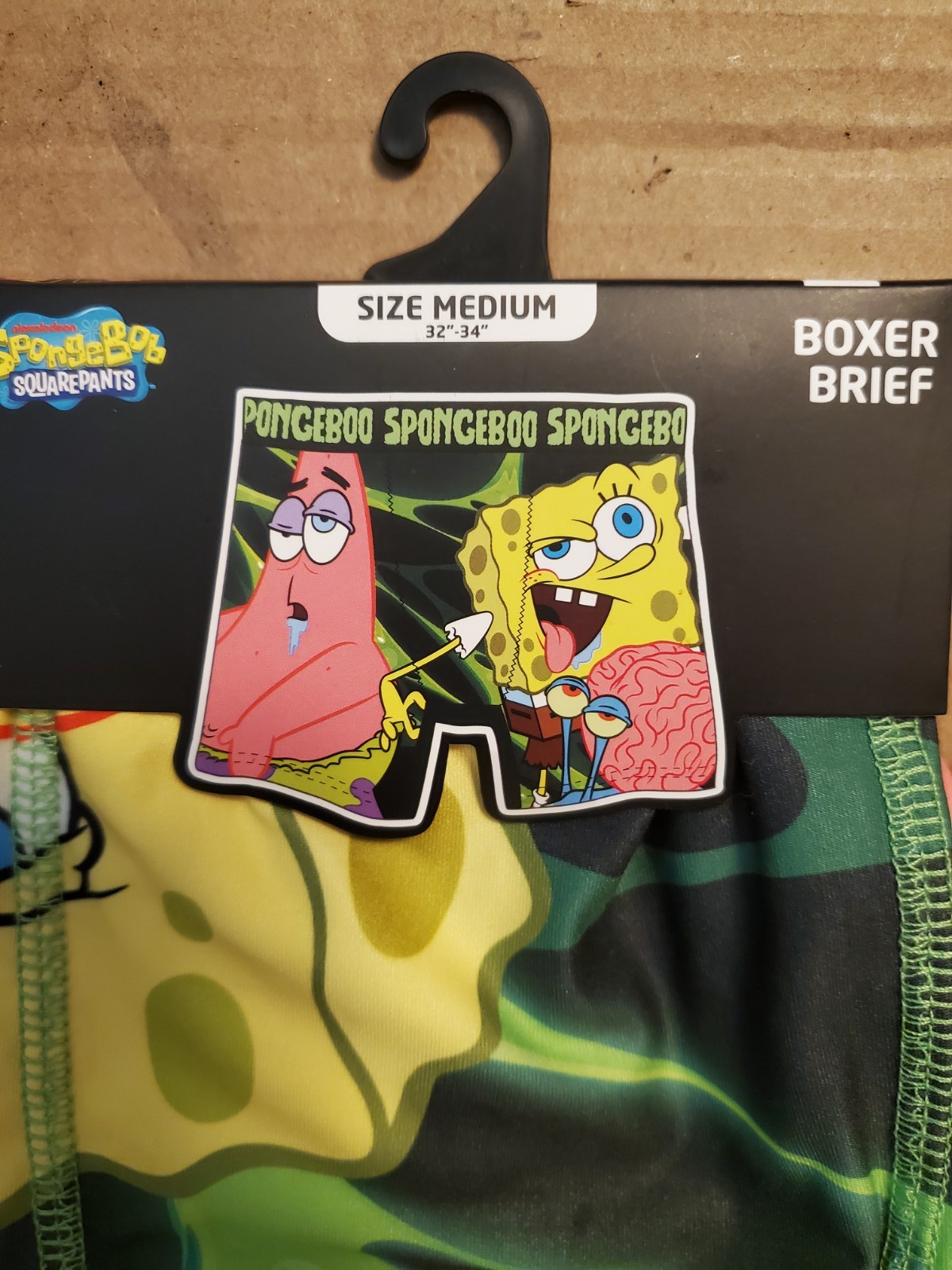 Men’s Novelty Underwear: (1) Boxer Brief – SpongeBob Medium (32-34) waist!