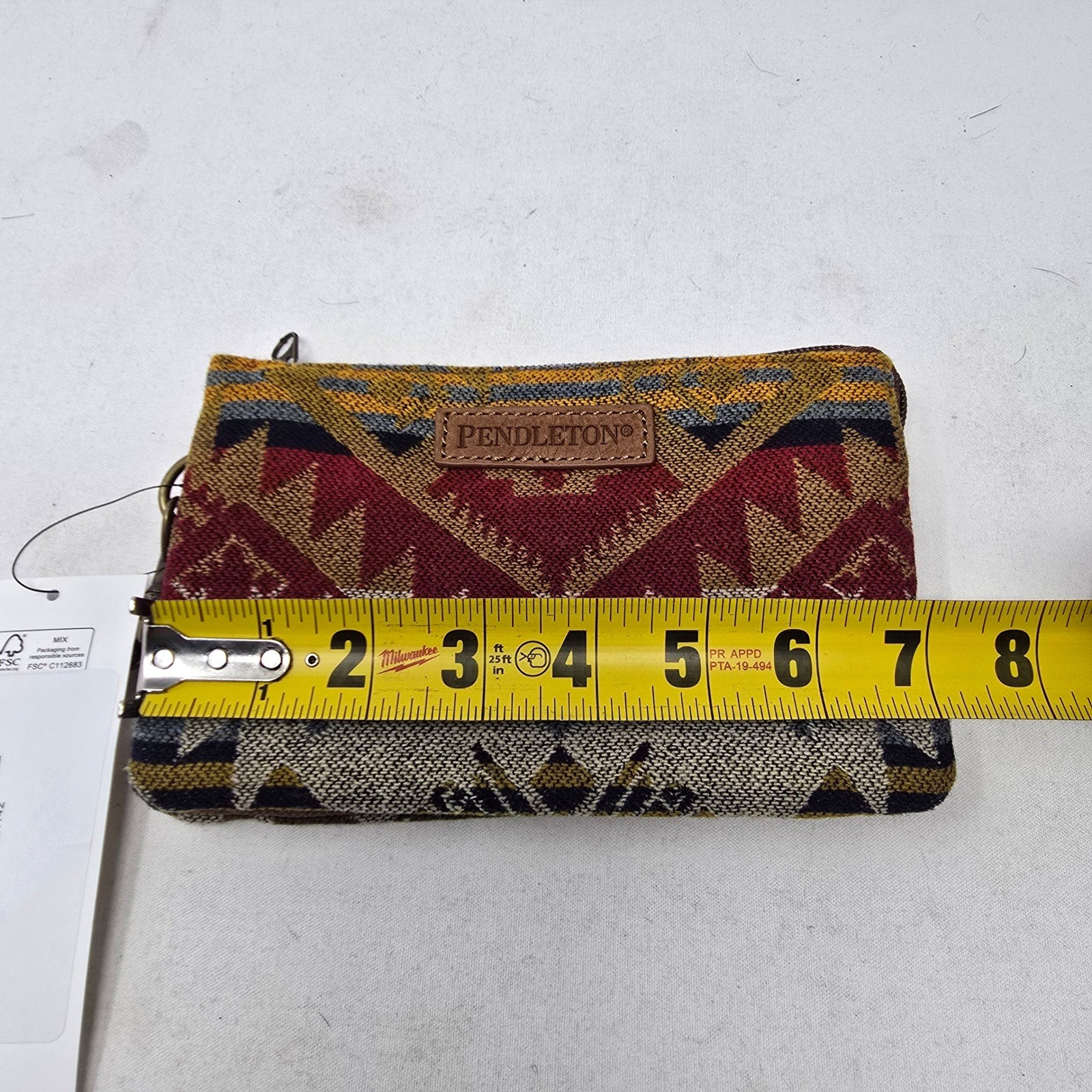 Pendleton Wristlet three pocket keeper Pouch Women Southwestern Wool Zip Clutch