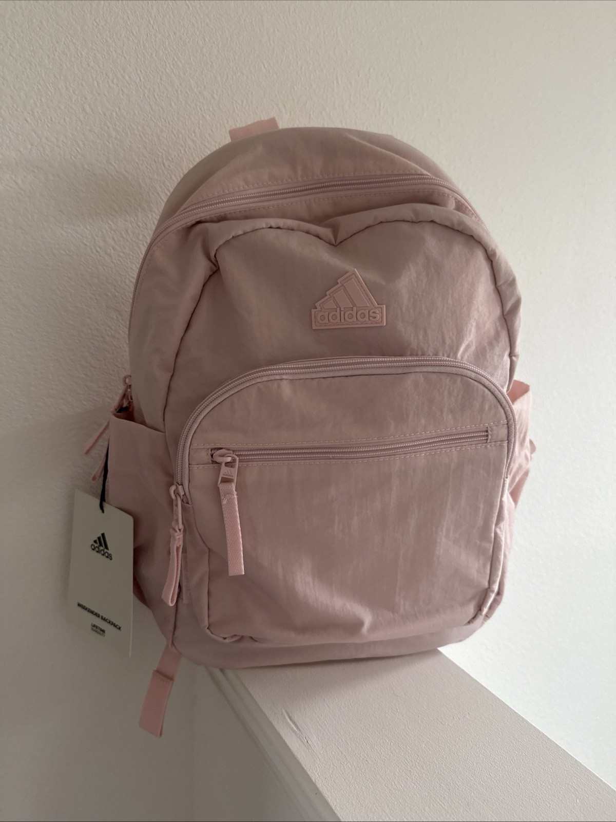 New! adidas Weekender Backpack Compact Lightweight Everyday Bag 19L | Sandy Pink
