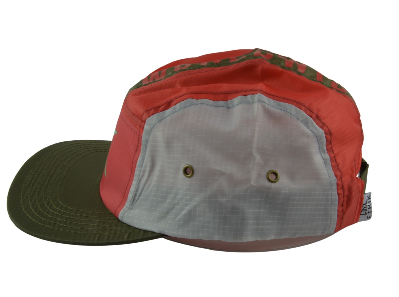 ETHIK Worldwide Tri Color Lightweight Adjustable 5 Panel Flat Bill Camper Hat