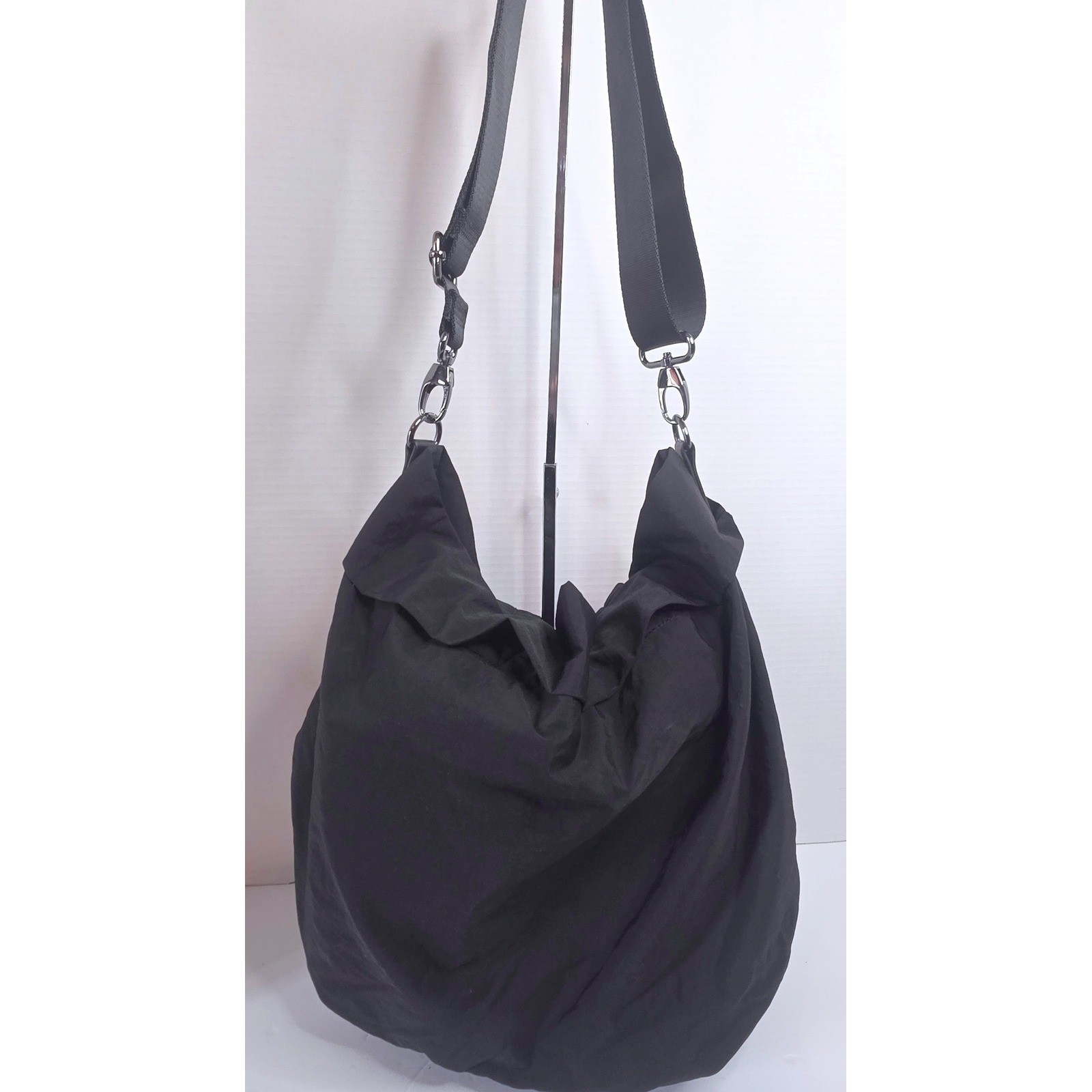 Ododos Black Nylon Tote Bag Crossbody Travel Gym Slouchy Hobo Shoulder Bag