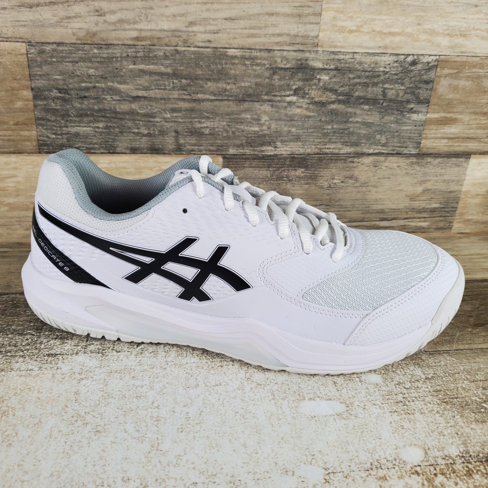 ASICS GEL-Dedicate 8 Mens Shoes Sz 10 Tennis Athletic White Black Sneakers