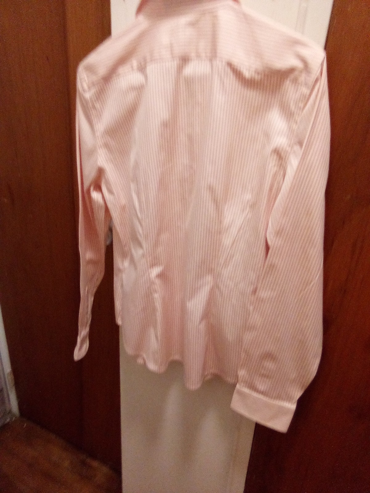 ” Lauren” Ralph Lauren Petite Pink& White Ruffle Front Cotton Shirt Blouse….