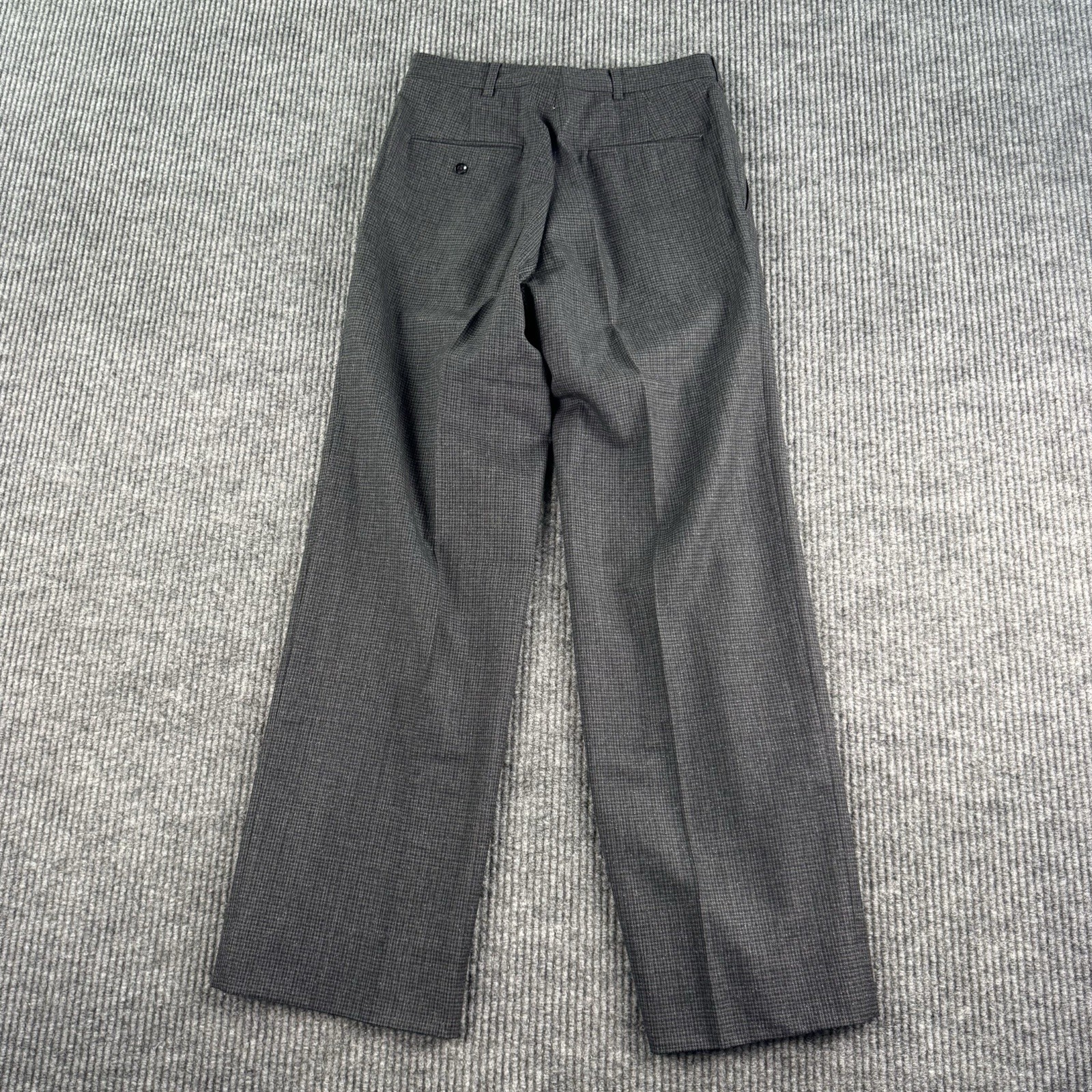 Vintage Pierre Cardin Suit 40 Gray Wool Nailhead Double Breasted Pleated 28×30