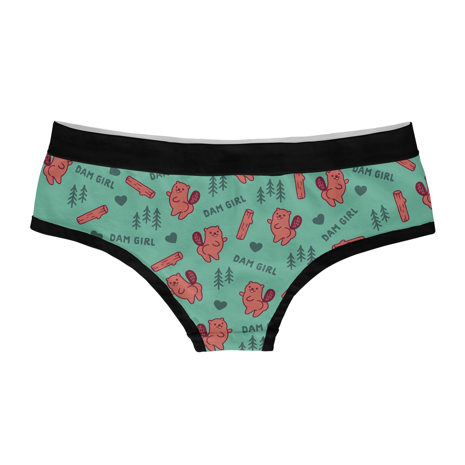Womens Dam Girl Panties Funny Cute Beaver Butt Compliment Graphic Bikini Brief