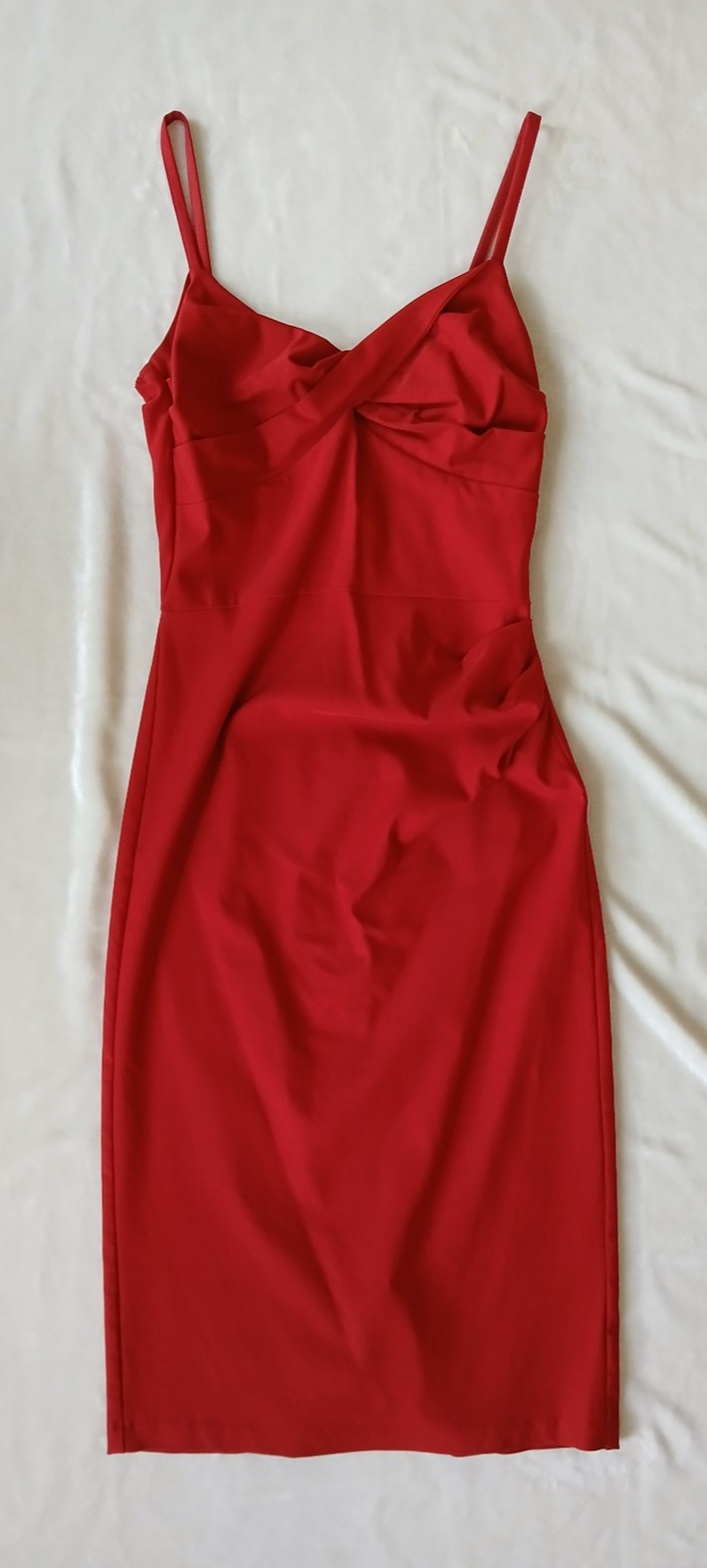 Stop Staring Dress Sz L Red Sleeveless Wiggle Retro Rockabilly Pinup Made in USA
