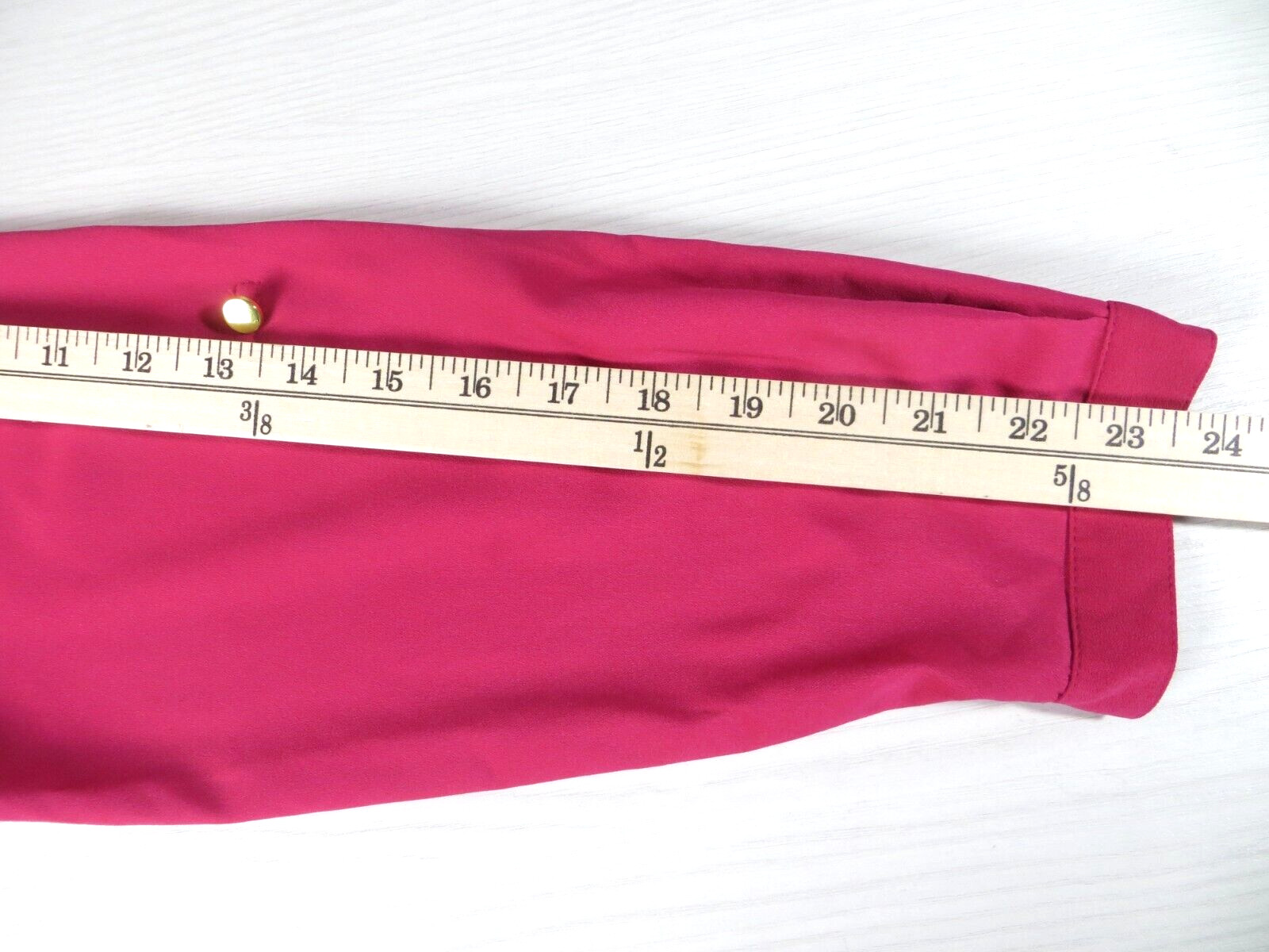 JM COLLECTION Women Slippery Polyester Blouse Pocket Beaded Dark Magenta Pink 16