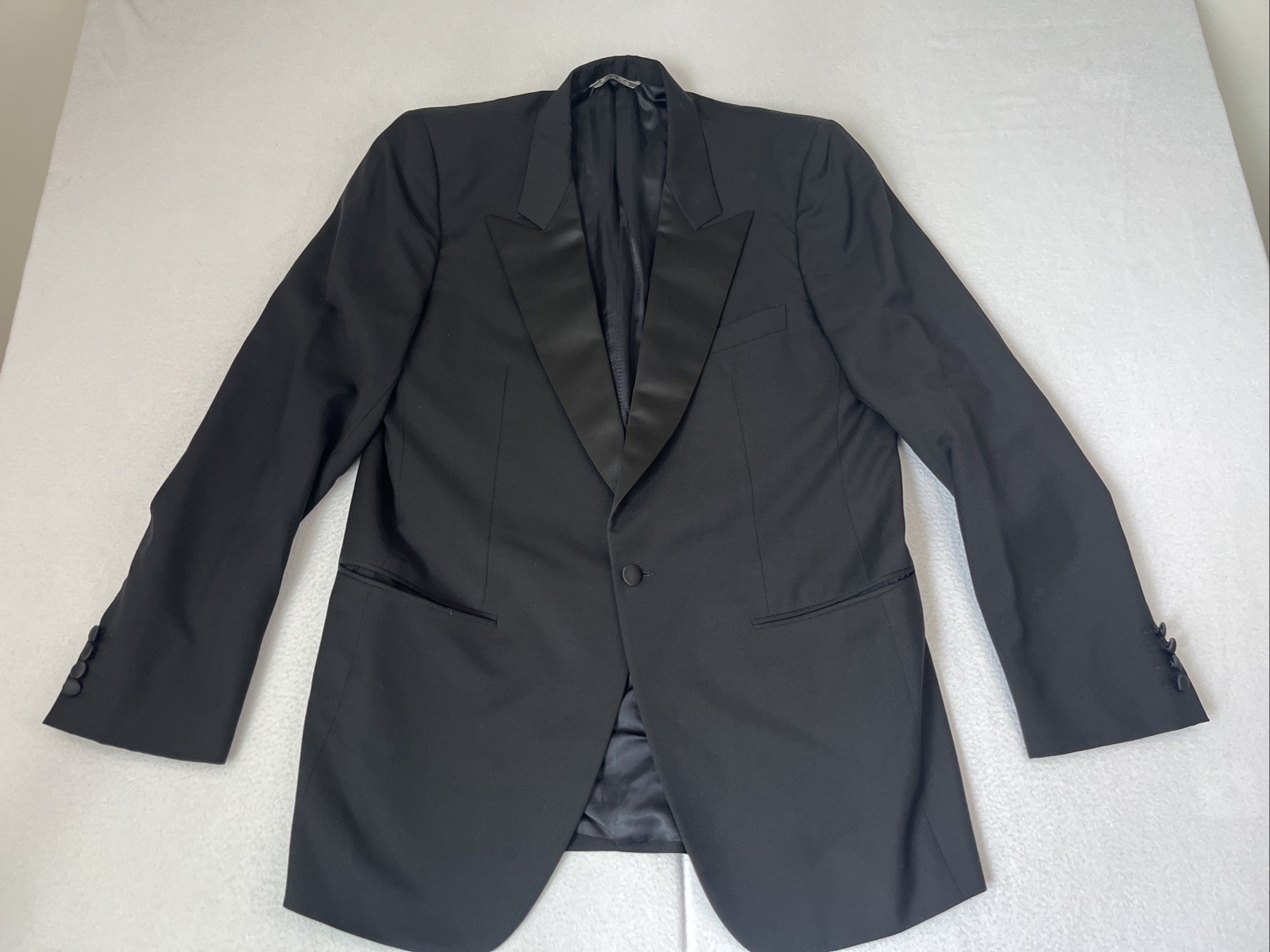 Ermenegildo Zegna Peak Lapel Tuxedo Wool Sport Coat Mens US 44R Black Blazer